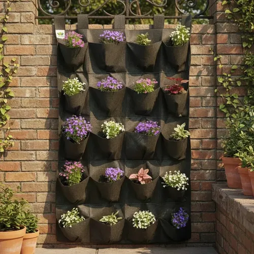 Jardín Vertical 20 Bolsillos Geotextil / Muro Verde