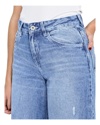 Mega Wide Leg Jean Rígido Palazzo Mujer