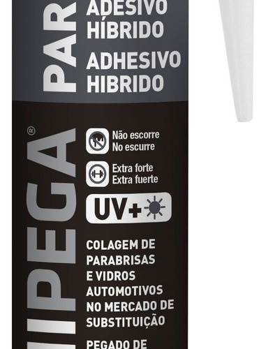 Cola Parabrisa Preto 400gr Unipega  Cx C/12un