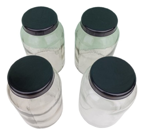 Kit Com 4 Pote De Vidro 3 Litros Com Tampa Multiuso