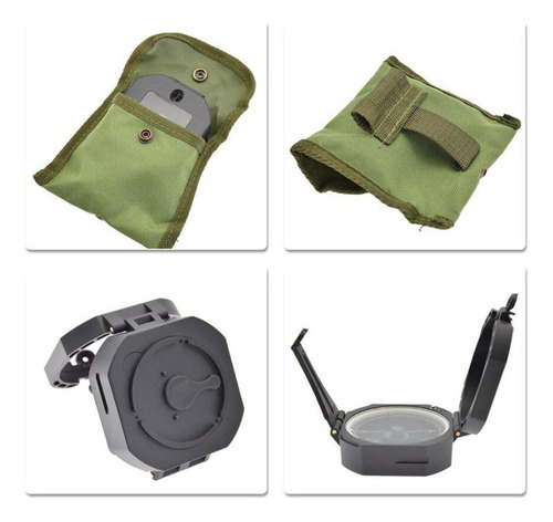 Brújula De Camping De Estilo Militar Con Bolsa De