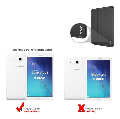 Case Funda Galaxy Tab E 9.6 T560 De 4 Partes Tapa Magnética