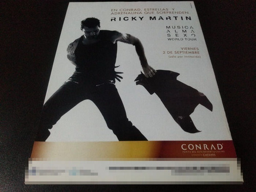 (pd427) Publicidad Clipping Ricky Martin Conrad * 2011
