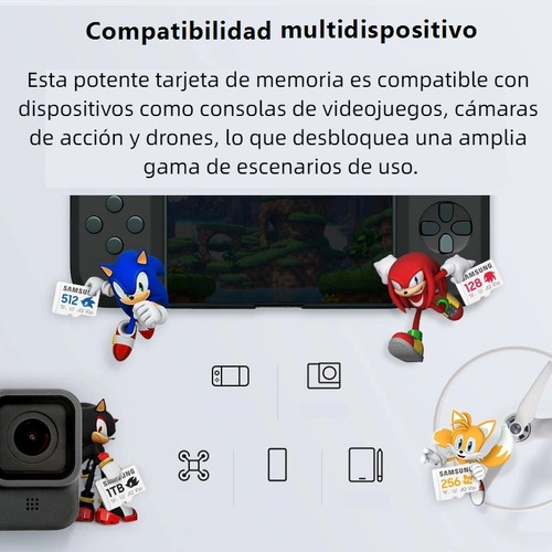Tarjeta Microsd Samsung 512gb Clase 10 A2 V30 U3 Sdxc Para Android, Gopro, Switch, Dron, Cámara, Laptop, Tablet, Grabación 4k Ultra Hd