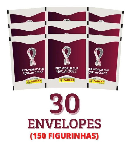 30 Envelopes Figurinhas Copa Do Mundo Qatar 2022 Com 5 Cada