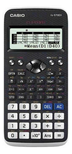 Calculadora Cientifica Casio Fx-570ex Classwiz Zona Obelisco Color FRENTE NEGRO, TAPA BLANCA