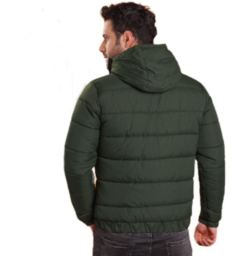Imagen 2 de 5 de Chaqueta Hombre Acolchada Liviana Impermeable Con Capota