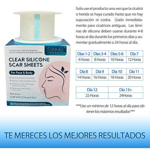 Parche Silicón Médico Reutilizable Cicatrices Cara 1.5 Mts