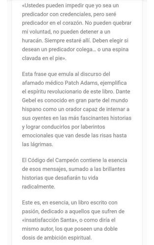 Libro El Código Del Campeon Dante Gebel