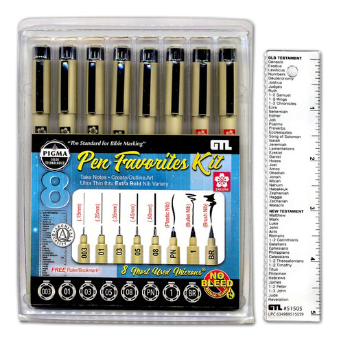 G.t. Luscombe Company, Inc. Pigma Micron Pen Kit Letras 8 |