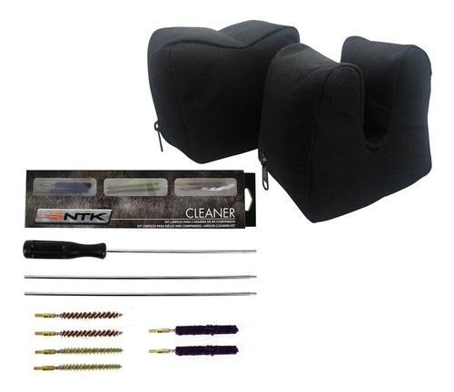 Kit Limpeza Carabinas 4.5mm 5.5mm + Suporte Duplo Apoio