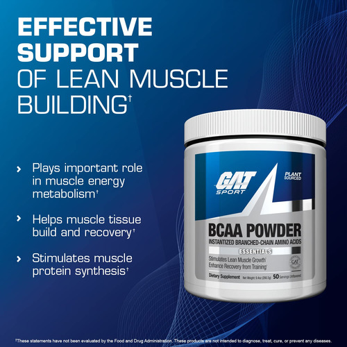 Suplemento Gat Sport Bcaa Em Pó 266,5 G Nutricional Sem Sabo