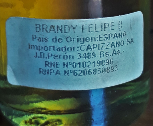 Botellita Miniatura Brandy De Jerez Felipe Ii Cerrada
