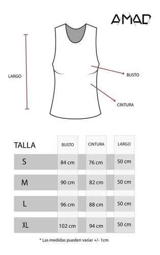 Imagen 3 de 3 de Blusa Básica Sin Manga Playera Amad Mujer