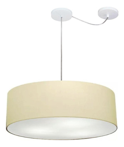 Lustre Pendente Cilíndrico Desvio Bege Mj-4259 Mesa Jantar E