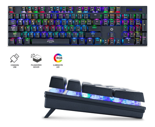 Teclado Gamer Mecanico Enkore Royale Rgb Switch Blue