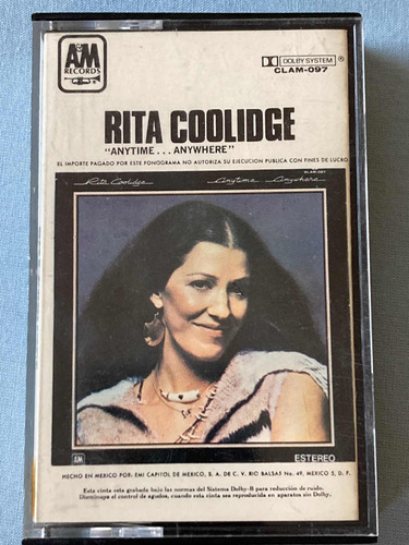 Rita Coolidge / Anytime... Anywhere Cassete Mx 1979 Impecabl