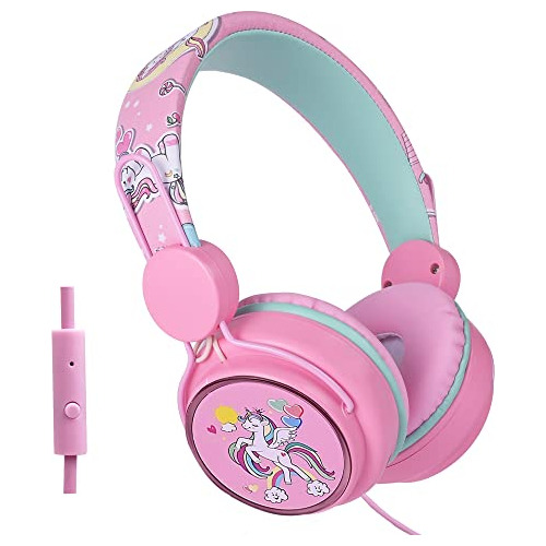 Unicorn Kids Headphones With Microphone, 85db Cute Wire...