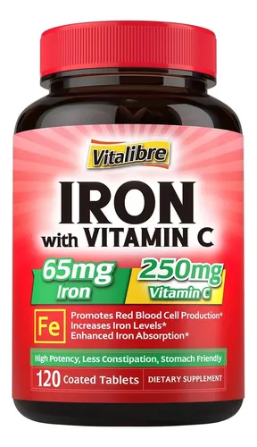Suplemento De Hierro 65 Mg Con Vitamina C, Hierro Carbonilo