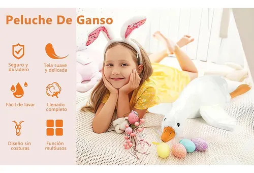 A Peluche De Ganso Grande, Peluche Súper Suave, Blanco, 60