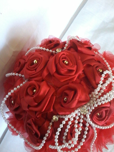 Buque Noiva Casamento /bouquet Rosas Artificial-artesanal | Frete grátis