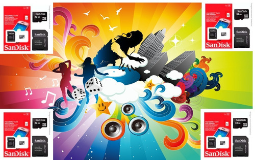 Imagem 2 de 3 de Cartão De Memória Sd 32gb Com Músicas E Clipes P/ Celular