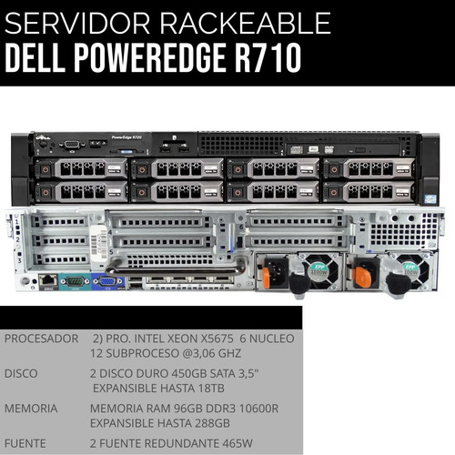 Servidor Rackeable Dell Poweredge R710