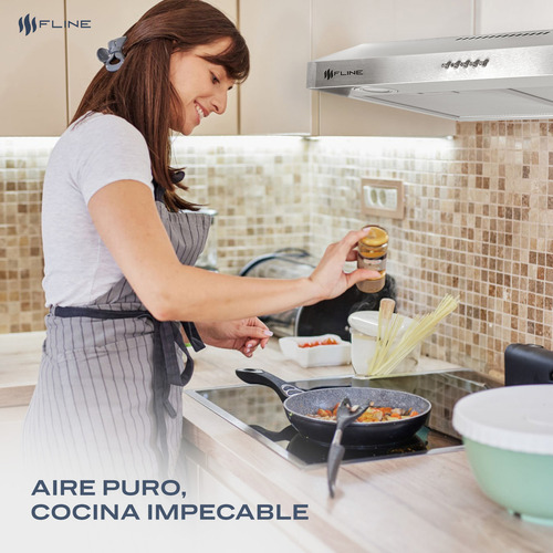 Campana Extractora Slim Acero Inox 60cm Bajo Gabiente Ta60 Color Gris