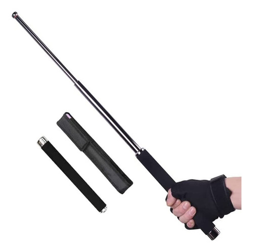 Bastón Retráctil Táctico Defensa Personal 64cm Para Fuerte