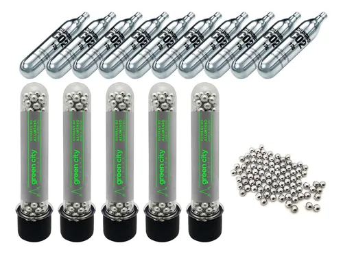 comprar 10 Co2 12g Pistola Airsoft Airgun + 1000 Esfera Alumínio 6mm