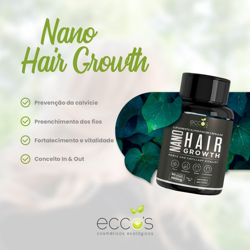 Suplemento Nano Hair Growth Tratamento Capilar 60 Cps- Eccos