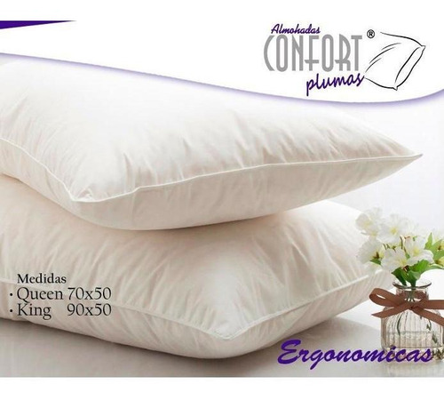 Almohadas Confort Plumas 70x50 Queen-plumas Sinteticas