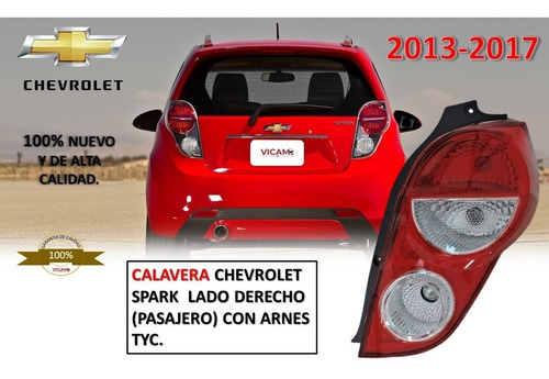 Calavera Lado Derecho Con Arnes Chevrolet Spark 2013-2017.