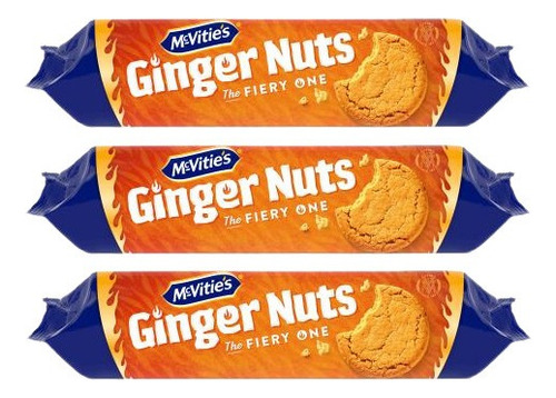 Kit 3 Biscoito Ginger Nuts The Fiery One Mc Vities 250g