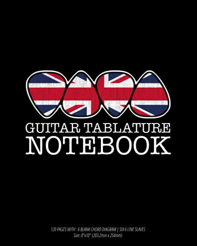 Guitar Tablature Notebook: Blank Chord Diagrams And Line Sta