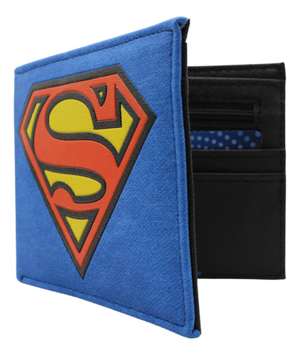Cartera Billetera Inspirada En Superman Dc Cómics Pu Azul