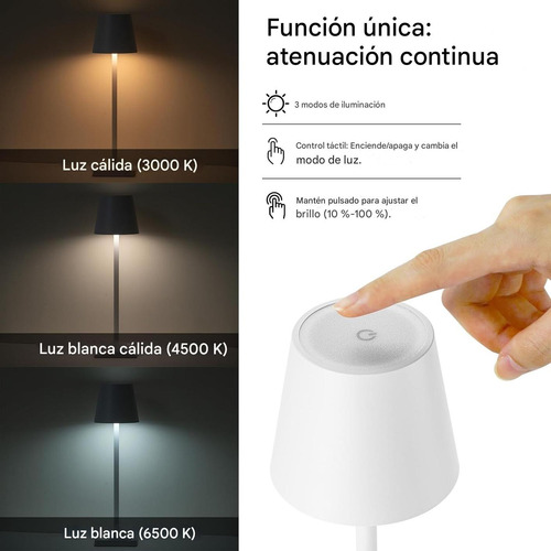 2x Lámpara De Mesa Led Escritorio Recargable Ajustable