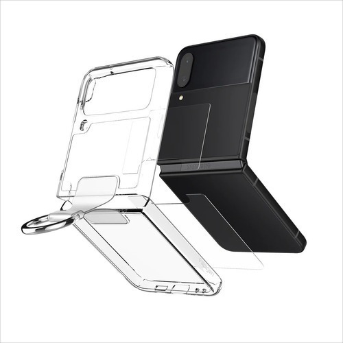 Imagen 5 de 9 de Funda Para Samsung Z Flip 4 Spigen Thin Fit Ring Transparente