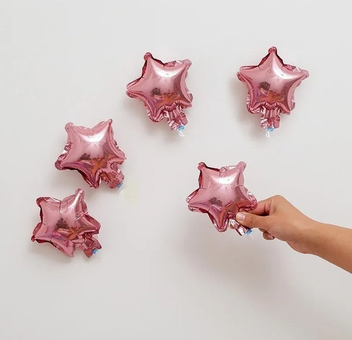 Globos Metalizados Estrellas Mini 12cm Deco Cotillon 