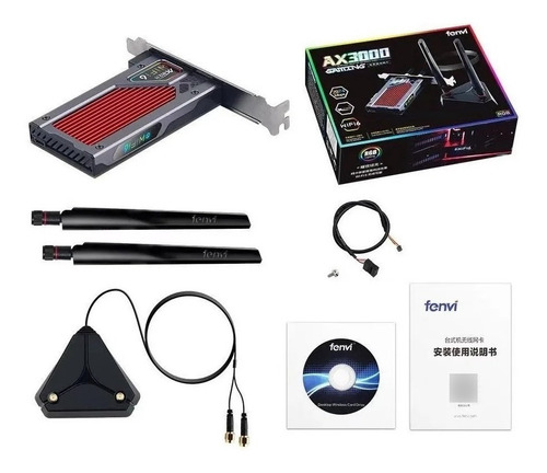 Adaptador Wi-fi 6e Intel Ax210 Bluetooth 5.2 Tri-band Rgb