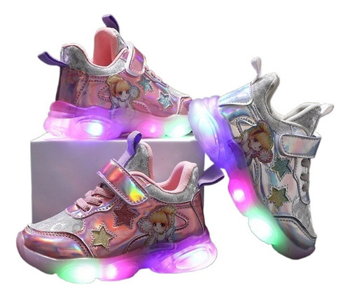 Zapatos Deportivos De Princesa For Niños Con Luz Led