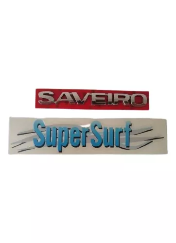 Emblema Adesivo Super Surf Saveiro Parati Gol 03/08 Cinza