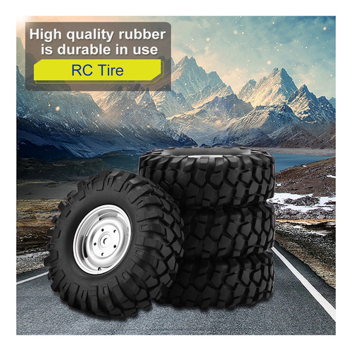 Acessório Rc, Pneu De Borracha 4pcs, 1/10 Escala Rc Crawler