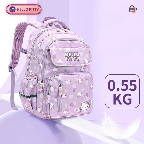 X Mochila Infantil Morada De Hello Kitty Fashion Con Dibujos A