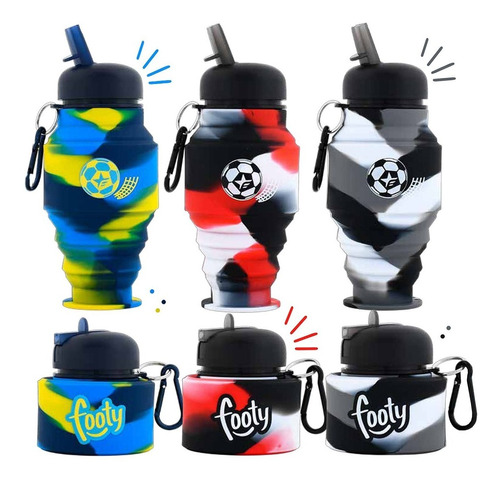 Botella De Silicona Footy Copa Niños Fútbol Desplegable