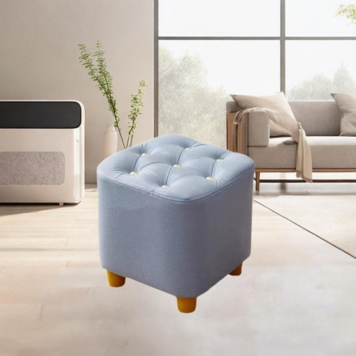 Elegante Reposapiés Otomano Para Decoración Del Azul