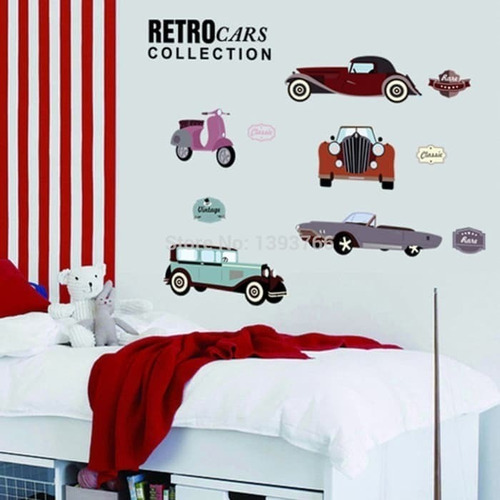 Vinilos Decorativos Pared Autos Moto Clásicos Vintage Jm8350