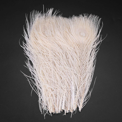 50 Unidades De Plumas De Pavo Real Blancas Naturales En El O