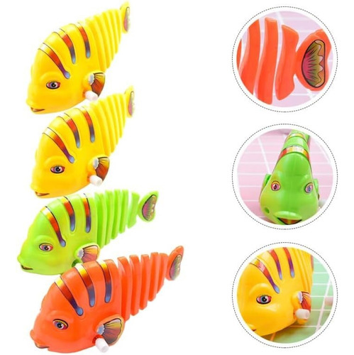 3pcs Mecanismo De Relojería Juguetes Peces De Dibujos
