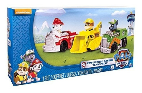 Paw Patrol - Rescue Racers 3pk Vehículo Set Marshal Rubble,